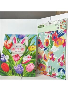 Bunny & Floral Garden Flags